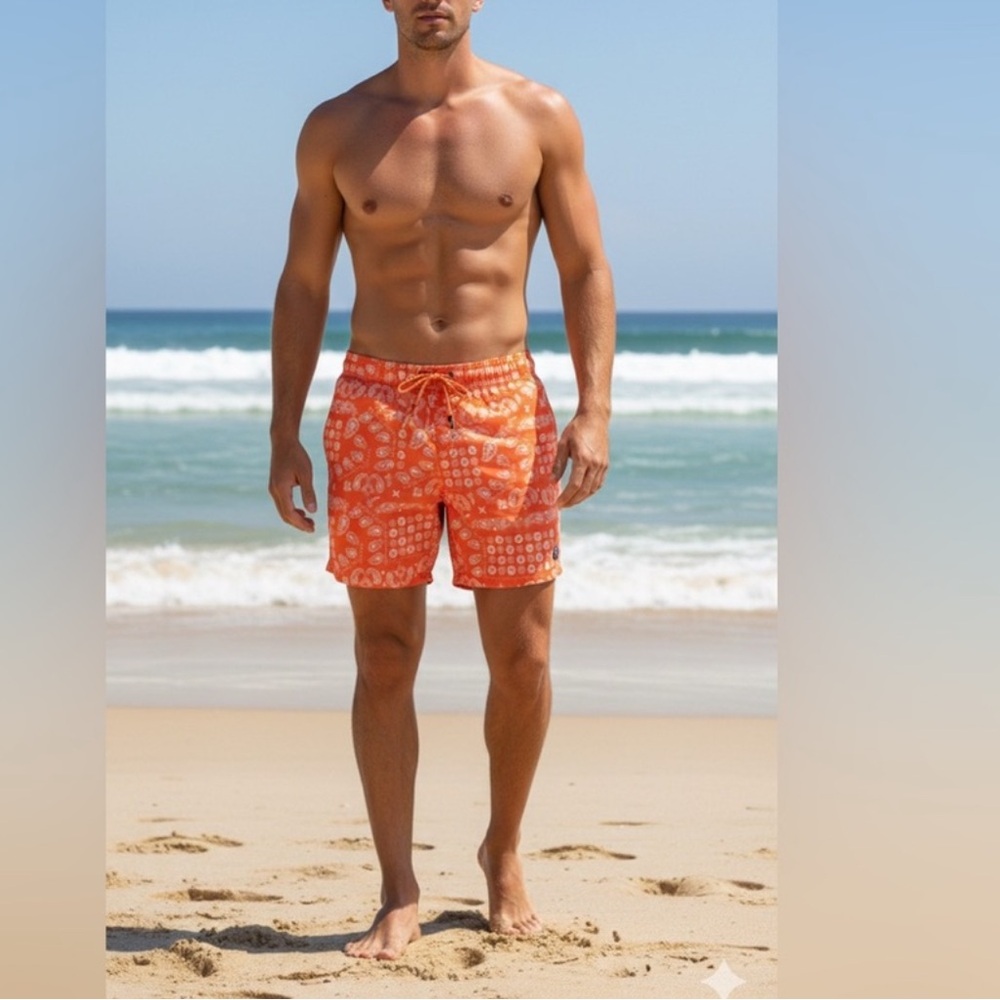 Trunks Surf & Swim Co. Men’s Swim Trunks Shorts Palm Printed Men’s Size M NWOT